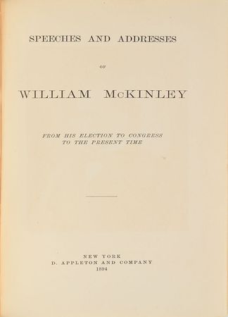 Lot #110 William McKinley: Impressive uninscribed volume of McKinley's speeches and addresses - Image 2