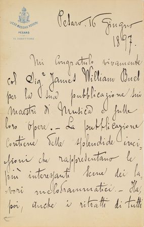 Lot #511 Pietro Mascagni Handwritten Letter Signed - Image 1