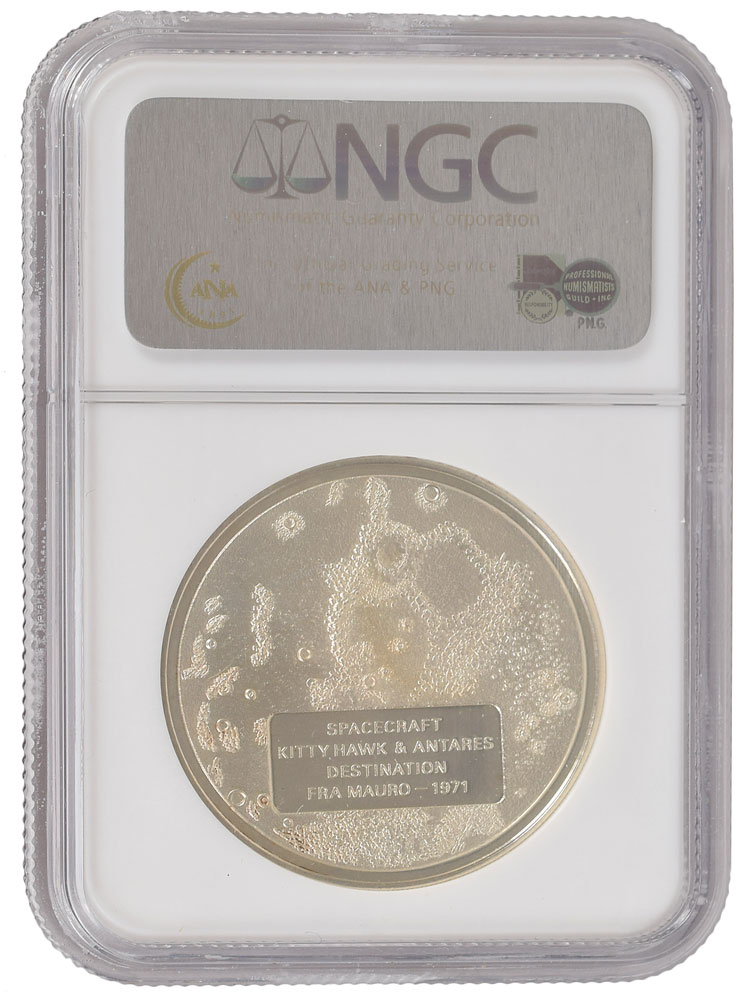 Edgar Mitchell's Apollo 14 Flown Franklin Mint Silver Medallion |