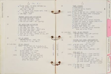Lot #8402 Dave Scott's Apollo 15 CMS Lunar Orbit-Flown Entry Checklist - Image 5