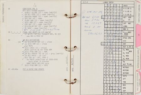 Lot #8402 Dave Scott's Apollo 15 CMS Lunar Orbit-Flown Entry Checklist - Image 6