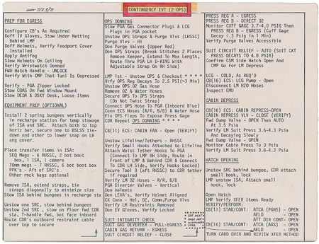 Lot #8408 Dave Scott's Apollo 15 Lunar Surface-Flown Contingency EVT Cue Card - Image 1