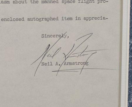 Lot #8192 Neil Armstrong Signed Letter and Photograph - Image 2