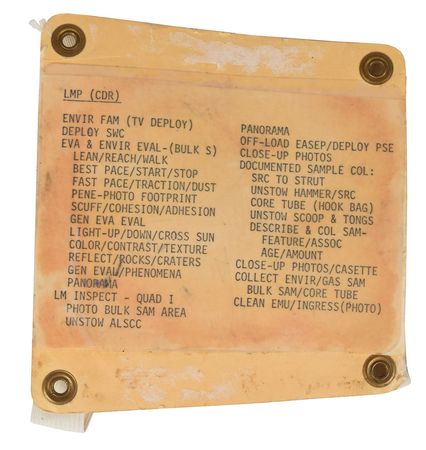Lot #8006  Apollo 11 LMP Wrist Checklist Crew Training Prototype - Image 1