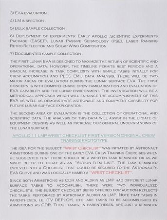 Lot #8006  Apollo 11 LMP Wrist Checklist Crew Training Prototype - Image 4