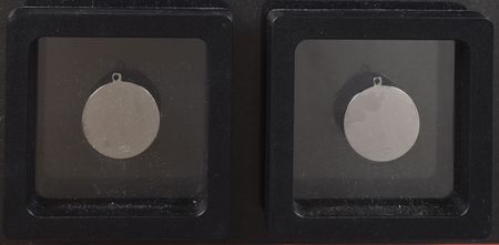 Lot #8085  Apollo 16 Pair of Charms Flown to Moon By Charlie Duke - Image 2
