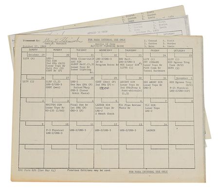 Lot #8116  Apollo Astronaut Collection of Schedules - Image 2