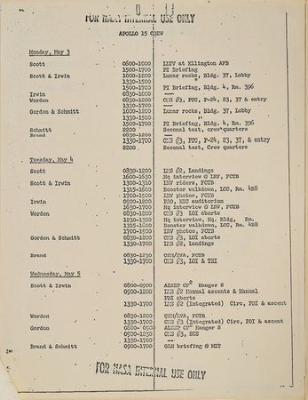 Lot #8116  Apollo Astronaut Collection of Schedules - Image 7