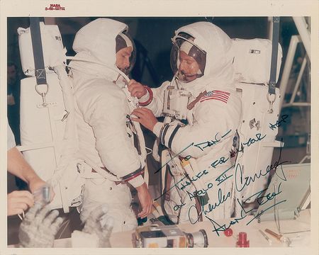 Lot #8042  Apollo 12: Bean and Conrad Pair of Signed Photographs - Image 1