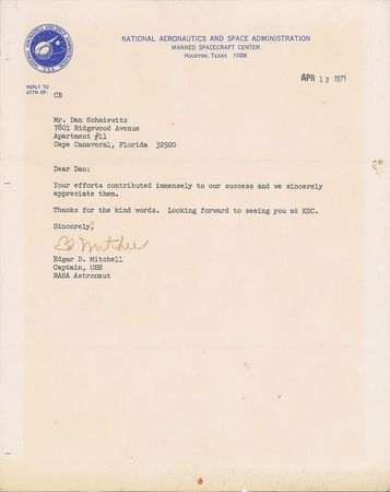 Lot #8063  Apollo 14: Edgar Mitchell Pair of Signed Items - Image 2