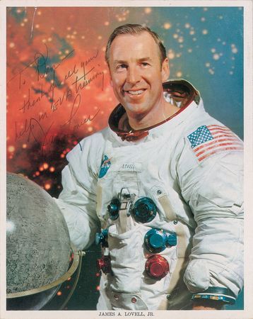 Lot #8050  Apollo 13: Lovell, Haise, and Slayton Set of (3) Signed Items - Image 2