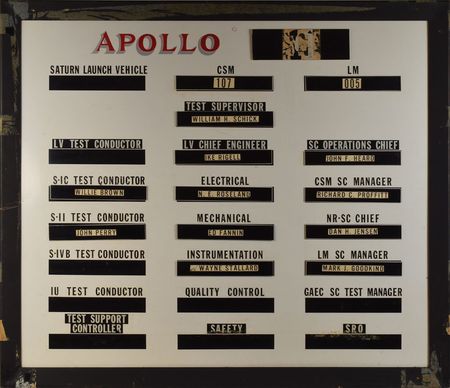 Lot #8322  Apollo 11 Launch Control Center Assignment Board - Image 1