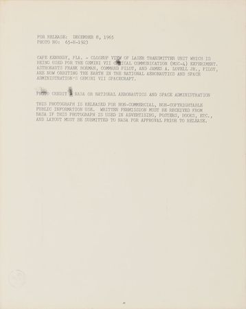 Lot #8221  Gemini 7 Laser Transmitter Prototype Model - Image 5