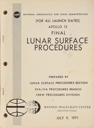 Lot #8077  Apollo 15 Final Lunar Surface Procedures Manual - Image 1