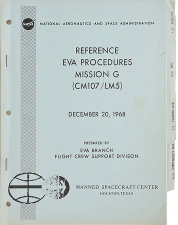 Lot #8012  Apollo 11 EVA Reference Procedures for Mission G Manual - Image 1