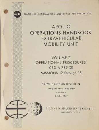 Lot #8043  Apollo 12-15 'Extravehicular Mobility Unit' Operations Handbook - Image 1