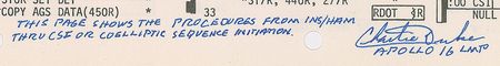 Lot #8419 Charlie Duke's Apollo 16 Lunar Surface-Flown LMS Timeline Checklist  - Image 4