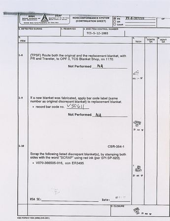 Lot #8492  Shuttle SRB System Tunnel and Payload Bay Blanket Piece - Image 4