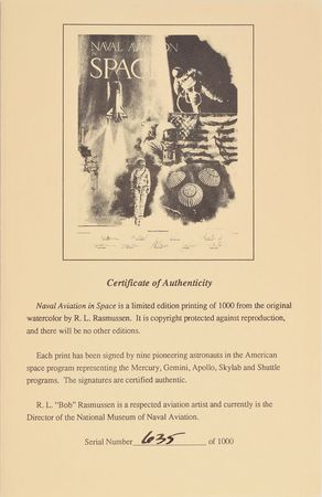 Lot #8258  Naval Aviation in Space Signed Lithograph - Image 3