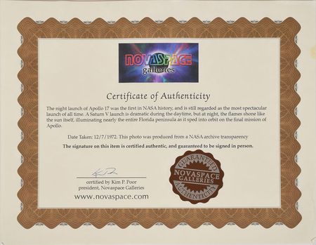 Lot #8433 Gene Cernan Oversized Signed Photograph - Image 2