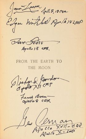 Lot #8254  Apollo Astronauts Signed 'From the Earth to the Moon' Book - Image 2
