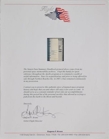 Lot #8255 Gene Kranz's Mission-Used Saturn Data Summary Manual - Image 4