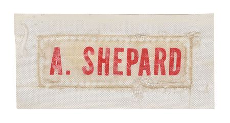 Lot #8068  Apollo 14: Alan Shepard's Training-Worn RCU Suit Name Tag - Image 1