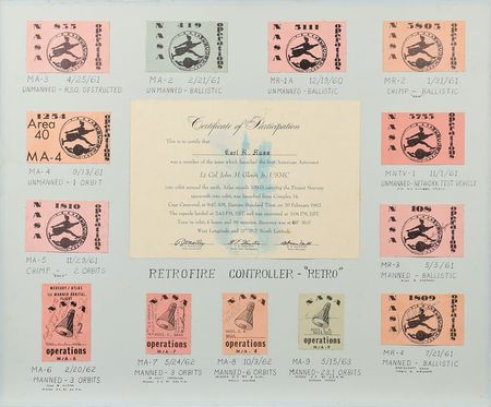 Lot #8216  Mercury 7 Signed Badge Display - Image 1