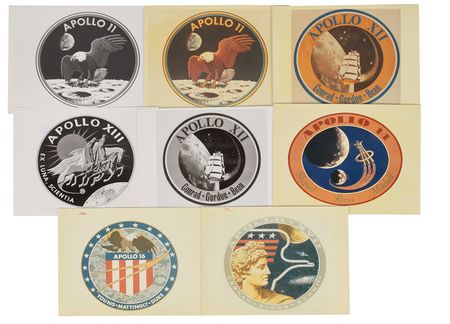 Lot #8129  Apollo Set of (8) Mission Insignia Original Vintage Photographs - Image 1