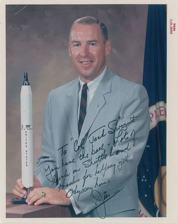 Lot #8380 James Lovell Signed Photograph to Jack Swigert - Image 1