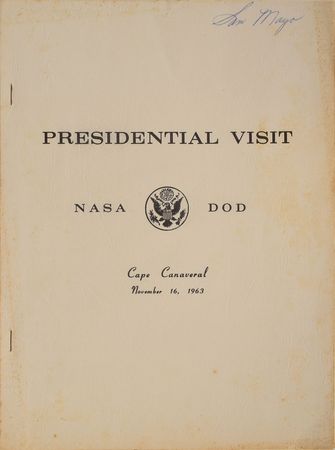 Lot #8217  Mercury JFK Cape Canaveral Brochure - Image 1