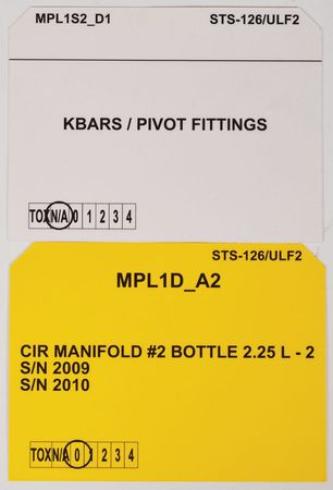 Lot #8507  STS-121 and STS-126 Pair of Flown Inventory Cards - Image 1