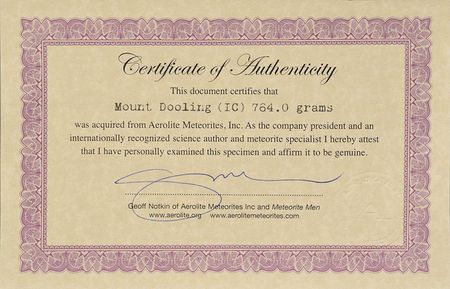 Lot #8152  Mount Dooling Iron Meteorite Slice - Image 3