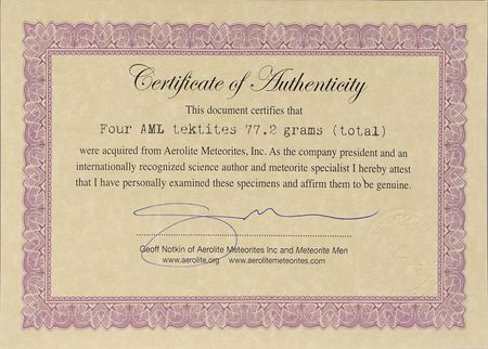 Lot #8144  American Meteorite Laboratory Tektite Collection - Image 10