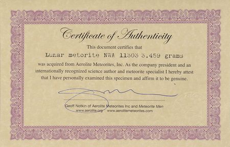 Lot #8148 Charlie Duke Signed Lunar Meteorite Set - Image 5