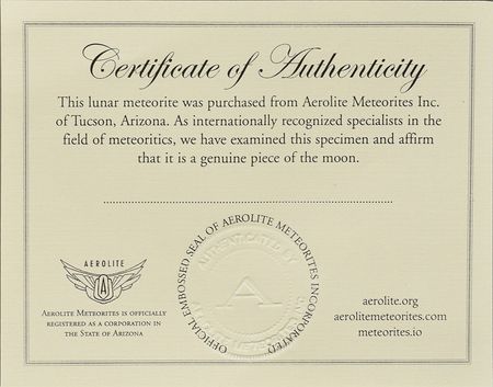 Lot #8148 Charlie Duke Signed Lunar Meteorite Set - Image 8