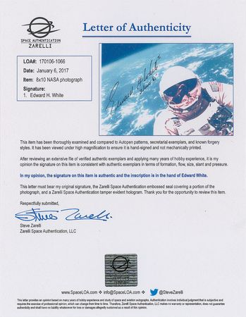 Lot #8290 Edward H. White Signed Gemini Photograph - Image 3