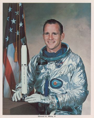 Lot #8292 Edward H. White Signed Gemini Photograph - Image 1