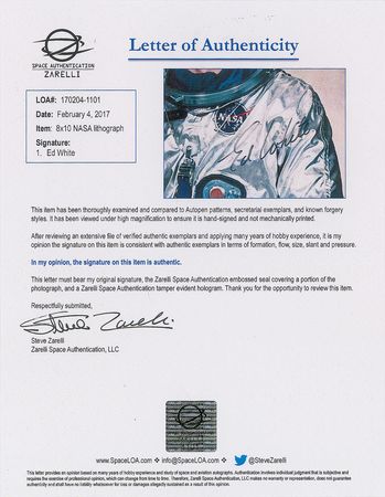 Lot #8292 Edward H. White Signed Gemini Photograph - Image 2