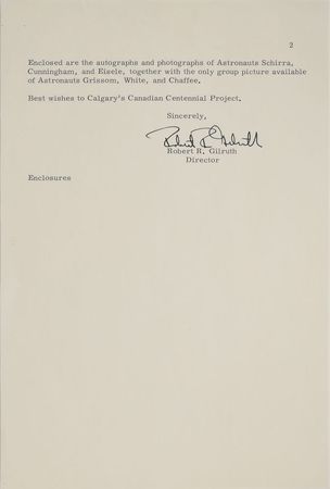 Lot #8299  Apollo 1 Memorial Letter Signed by Gilruth - Image 2