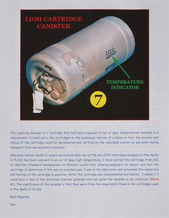 Lot #8039  Apollo 11: LIOH Cartridge Activated Charcoal  - Image 9