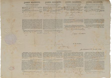 Lot #136 James Madison and James Monroe Signed Document - Image 1
