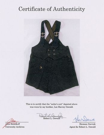 Lot #101 Lee Harvey Oswald's Baby Outfit: The two-year-old Oswald's 'sailor suit' - Image 3