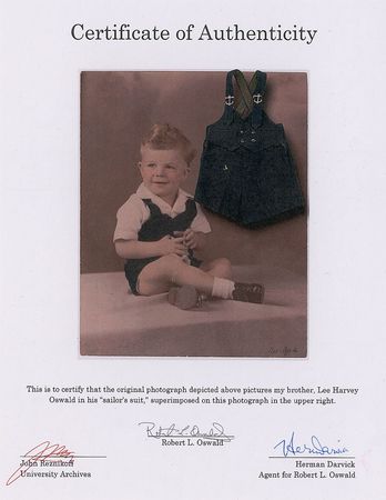 Lot #101 Lee Harvey Oswald's Baby Outfit: The two-year-old Oswald's 'sailor suit' - Image 4