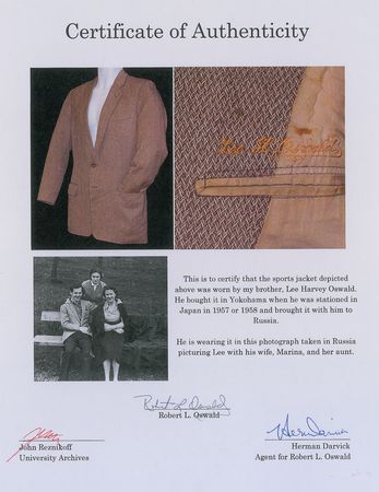 Lot #104 Lee Harvey Oswald?s Tweed Jacket: Extensively photo-documented and hand-embroidered ?Lee H. Oswald? jacket - Image 6
