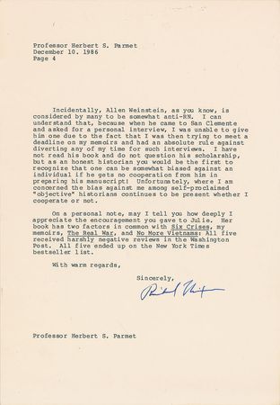 Lot #97 Richard Nixon Typed Letter Signed: Nixon recollects Kennedy and communists - Image 4
