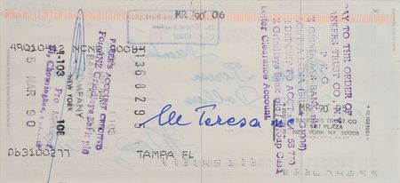Lot #337 Mother Teresa Check - Image 2
