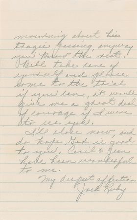 Lot #127 Jack Ruby Autograph Letter Signed: Ten days after shooting Oswald, Ruby writes from jail: 