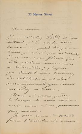 Lot #475 Frederic-Auguste Bartholdi: The Statue of Liberty designer writes to a collaborator - Image 1