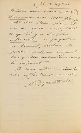 Lot #475 Frederic-Auguste Bartholdi: The Statue of Liberty designer writes to a collaborator - Image 2